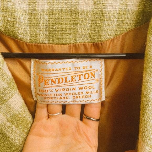 Vintage 60’s Sage Green Pendleton Wool Jacket - Picture 5 of 6
